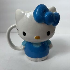 Silver Buffalo Sanrio Hello Kitty Blue Outfit Ceramic 3D Sculpted Mug, 20 Ounces